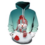 Julehoodie/julehættetrøje - Snowman frost, mint